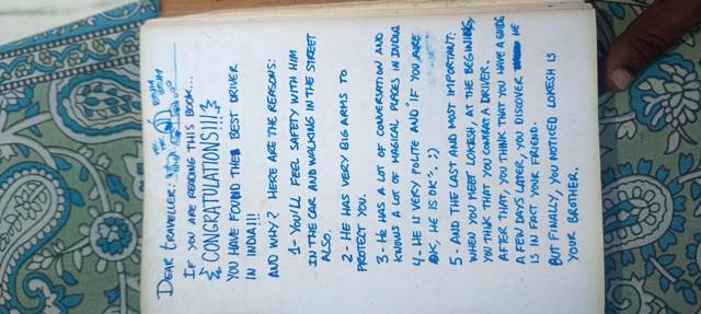 Handwritten diary page from Spanish guests