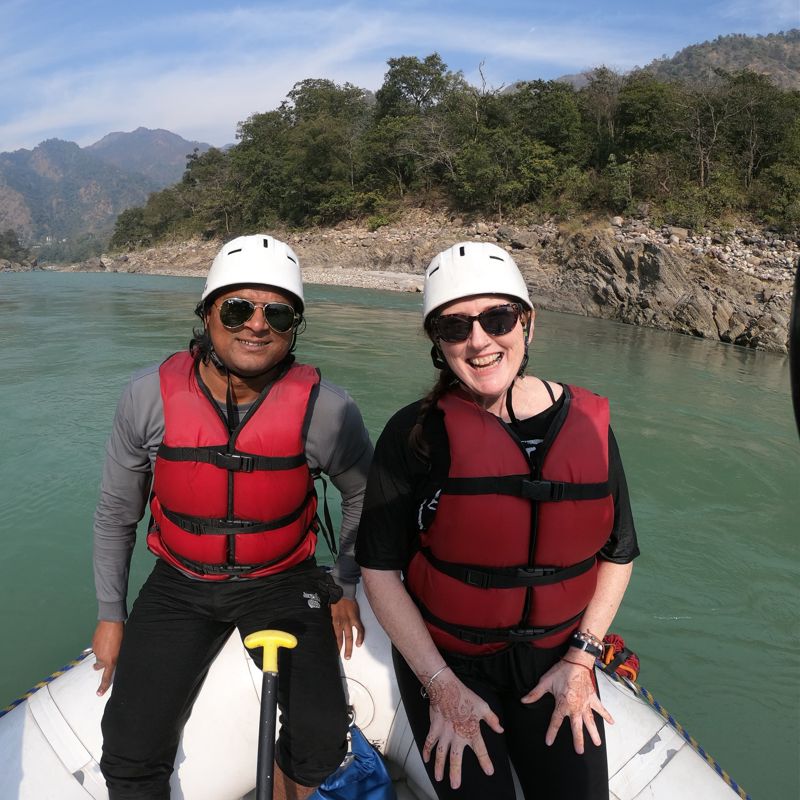 Guests rafting on the Ganges